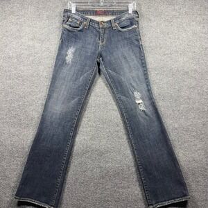 Plastic By Gly Jeans Womens 7 Y2K Vintage Boot Cut Distressed Denim 90s